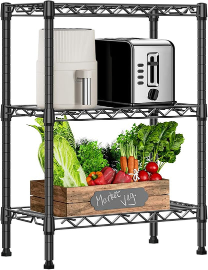 750 lbs 3 Tier Shelf Metal Storage Shelves Wire Rack Closet Organizers by MEIGAOPLASTICANDMETALHKCOLIMITED