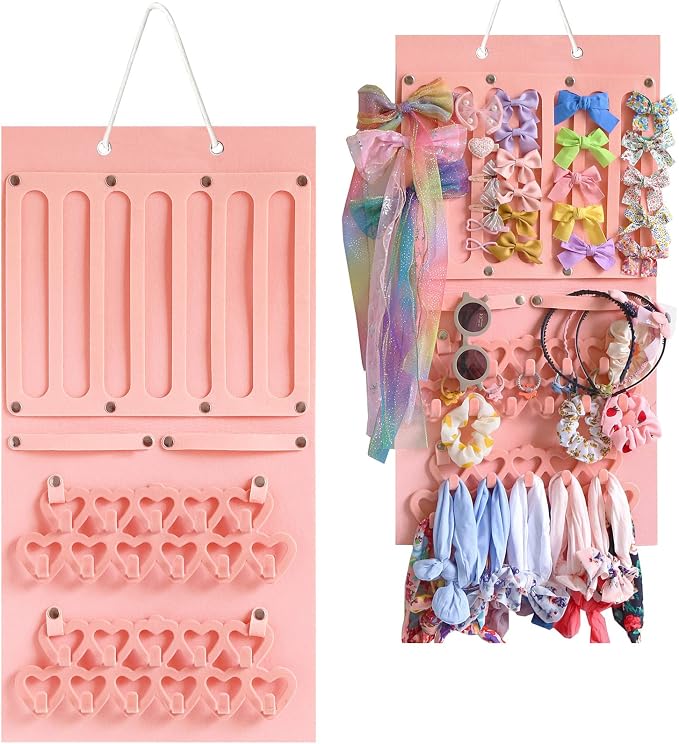 Hanging Jewelry Organizer for Girls Storage Holder Display Board Felt Wall by ililmmoe