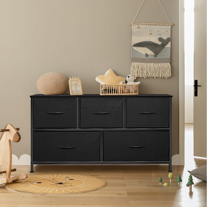 Dresser for Bedroom with 5 Drawers, Chest of Drawers, Storage Drawers Organizer - Image 8