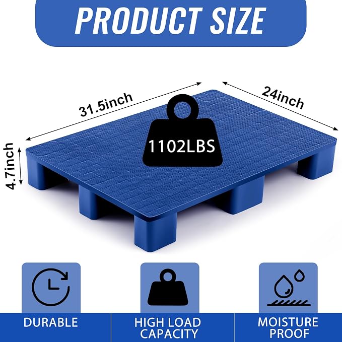 2 Pcs Plastic Pallet for Basement Storage Easy Stack Lightweight Floor Pallet - Image 2