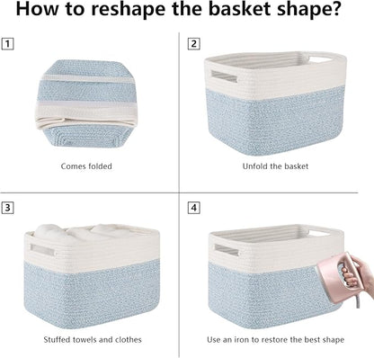 OIAHOMY 4 Pack Storage Baskets for Organizing, Basket for Shelves - Image 7