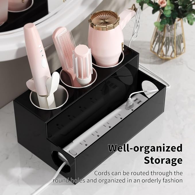 NIUBEE Hair Tool Organizer, Bathroom Countertop Blow Dryer Holder, Vanity Caddy - Image 4