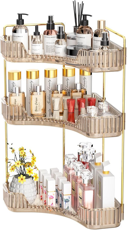 GTI 3-Tier Corner Bathroom Counter Organizer, Large Capacity Makeup Organizer by GTI