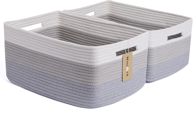 Large Storage Baskets for Shelves, Closet Organizers Bins for Clothes Blanket by MiniArkStorageBasketsHome