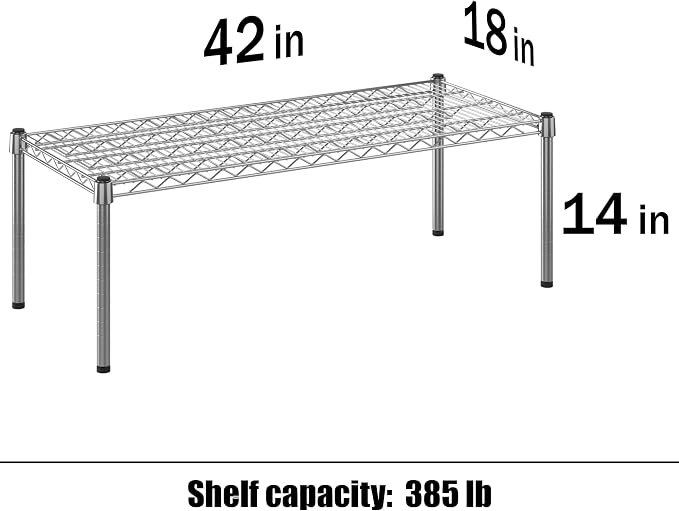 18" Deep x 42" Wide x 14" Height Wire Shelving Kit | 1-Tier | NSF Commercial - Image 3