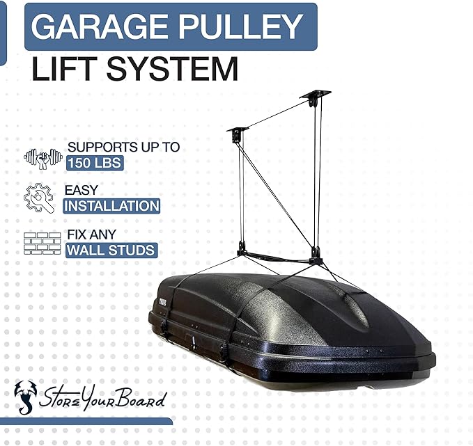 StoreYourBoard Cargo Box Pulley System – Heavy-Duty Garage Hoist Lift - Image 4