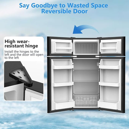 4.5 Cu.Ft Mini Fridge with Freezer, 2-Door Compact Refrigerator With 2 - Image 7