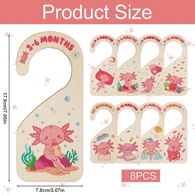 8pcs Baby Closet Dividers, Wooden Baby Wardrobe Organizer Newborn to 24 Months - Image 2
