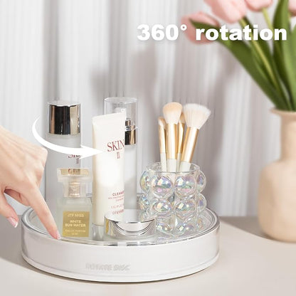 Anyoifax 360 Rotating Makeup Organizer Perfume Tray Skincare Holder Spinning - Image 2