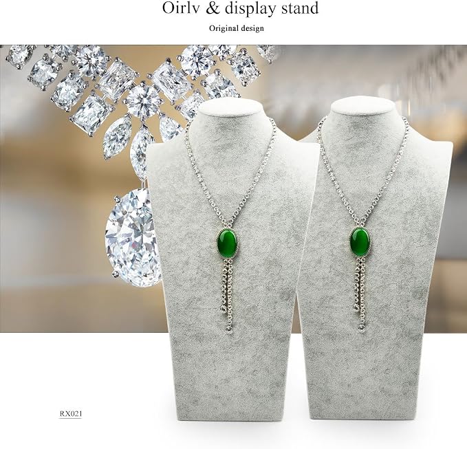 Oirlv Velvet 3-Dimensional Jewelry Stand Necklace Pendant Chain Jewelry Bust - Image 2