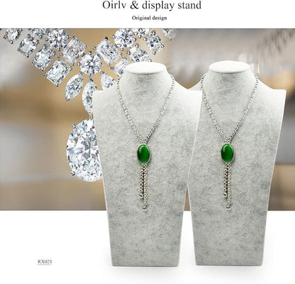 Oirlv Velvet 3-Dimensional Jewelry Stand Necklace Pendant Chain Jewelry Bust - Image 2