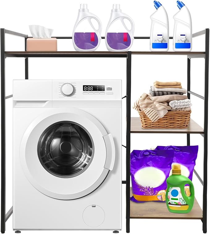 3-Tier Washing Machine Storage Utility Rack, Bathroom Washer Dryer Storage Shelf by Unknown