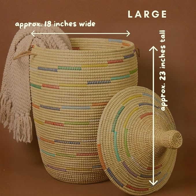 Tall Large Decorative Wicker Storage Basket - Image 2