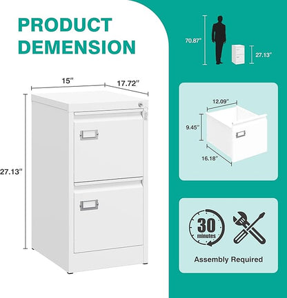 SISESOL 2 Drawer File Cabinet - Image 3