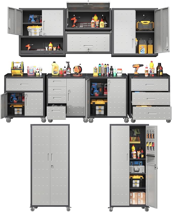 Metal Tool Cabinet, Garage Storage Cabinet System, Wall Cabinet & Locking by VIYET