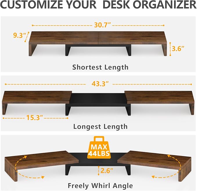 TAVR Dual Monitor Stand Riser, Computer Monitor Stands - Image 3