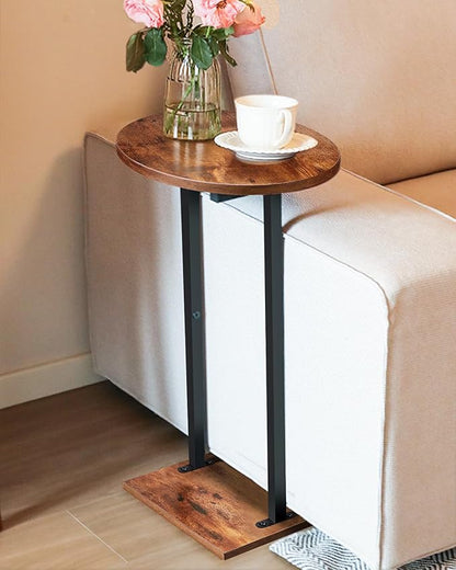 Eufrozy Small Side Table for Small Spaces, 24 inch Wooden Round End Table - Image 2