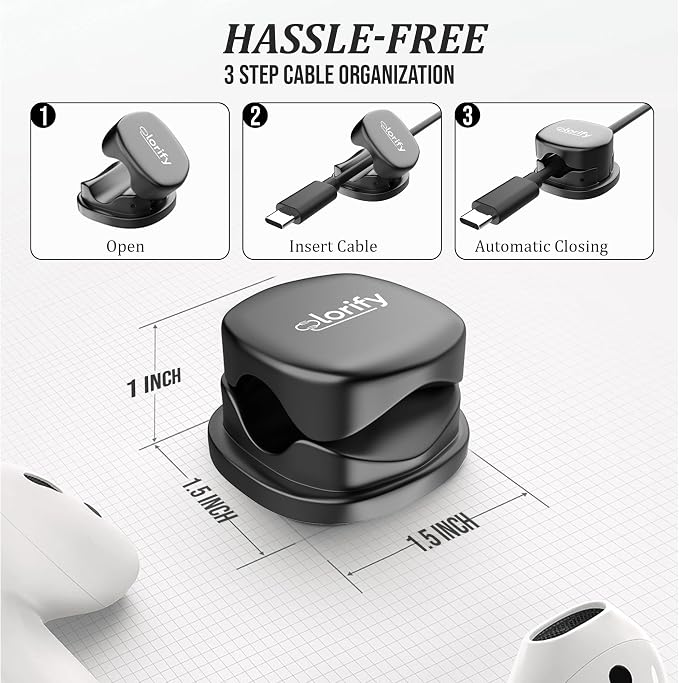 12 Pack Spring Cable Clips, Charging Cord Clips - Image 3