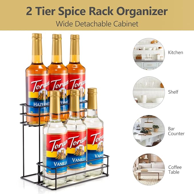 6 Bottle Coffee Syrup Organizer Coffee Syrup Rack - Image 4