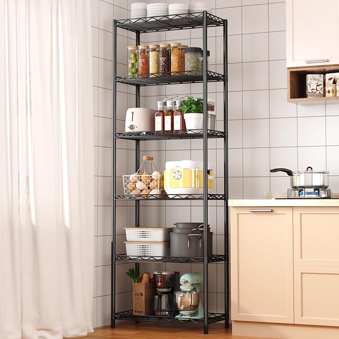 HOMEFORT 6-Tier Wire Shelving, 6 Shelves Unit Metal Storage Rack, Durable - Image 2