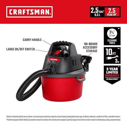 CRAFTSMAN CMXEVBE17595 16 Gal. 6.5 Peak HP Wet/Dry Shop Vacuum - Image 3