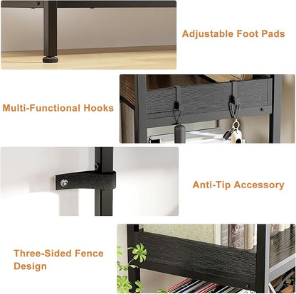 KOUSEI 5-Tier Corner Bookshelf, Reversible L-Shaped Bookcase - Image 7