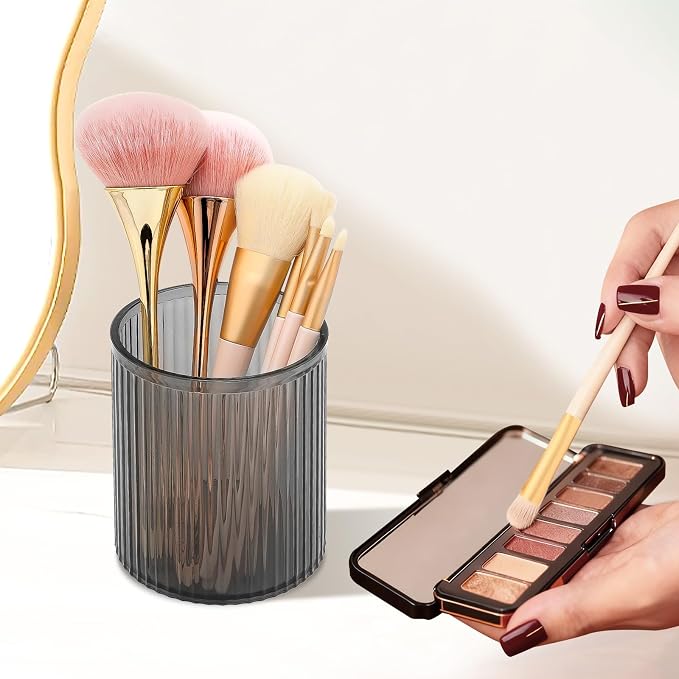 DASITON Makeup Brush Holder Organizer, Acrylic Makeup Brush Cup, Vintage - Image 2