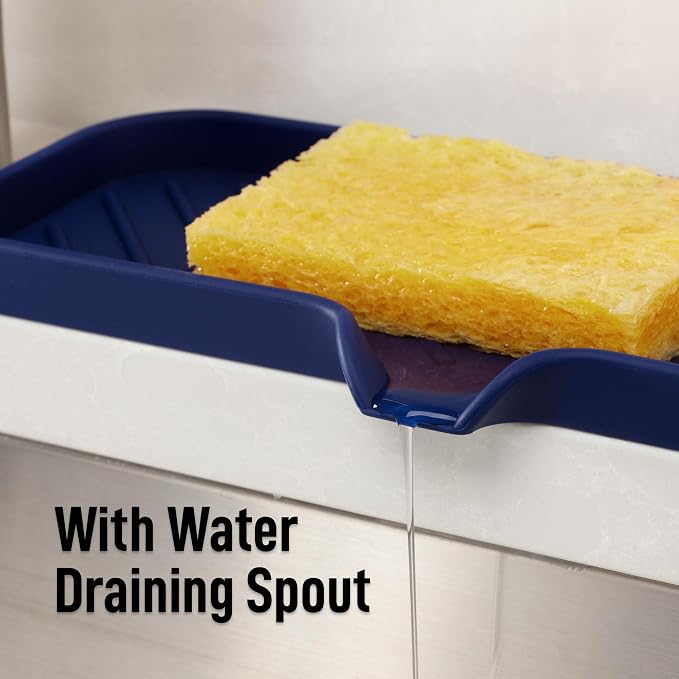 Zulay Kitchen Large Silicone Sponge Holder – Flexible Sink Organizer Tray - Image 8