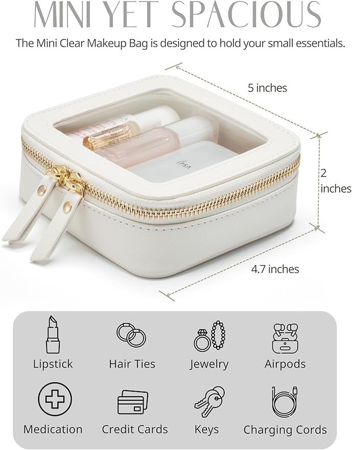Popvibe Clear Makeup Bag Travel Cosmetic Case Transparent Toiletry Bag - Image 4