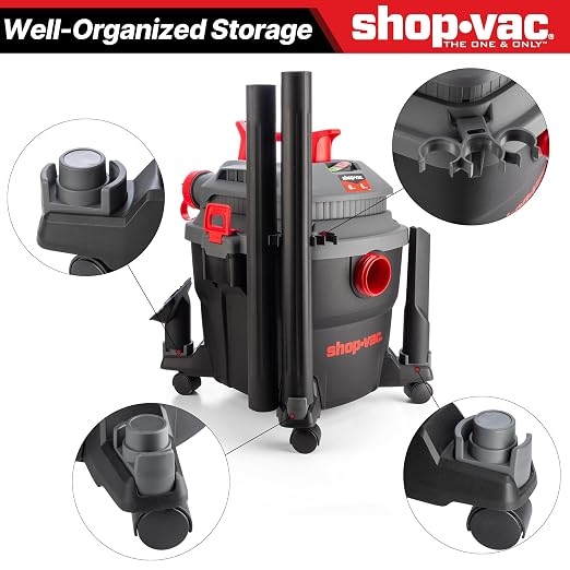 Shop-Vac 6 Gallon 5 Peak HP Wet/Dry Vacuum, Portable Shop Vacuum - Image 6