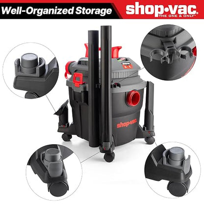 Shop-Vac 6 Gallon 5 Peak HP Wet/Dry Vacuum, Portable Shop Vacuum - Image 6