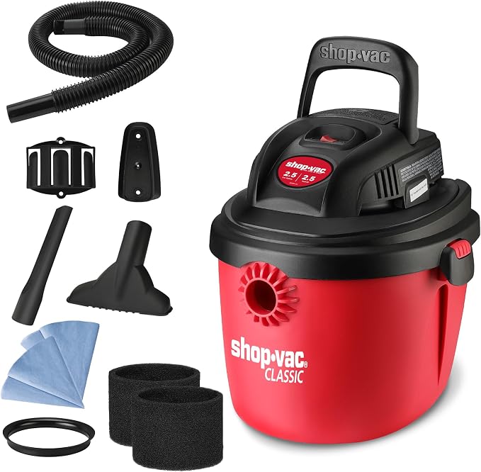 Shop-Vac 2.5 Gallon 2.5 Peak HP Wet/Dry Vacuum, Portable Compact Shop Vacuum by Shop-Vac