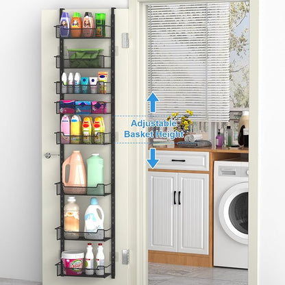 12.3" W Narrow Over the Door Pantry Organizer, 8-Tier Over the Door Organizer - Image 2