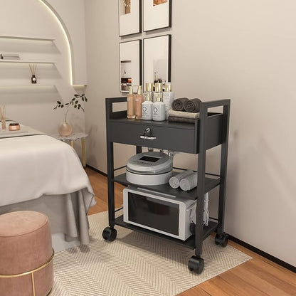 Paddie Salon Trolley Cart, Salon Tray Wooden Mobile Utility Cabinet - Image 3