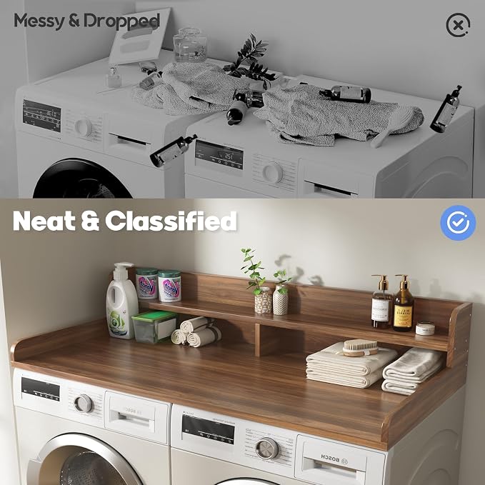 2-Tier Washer and Dryer Countertop, 2.75" H Guard, Large Space Laundry Topper - Image 3