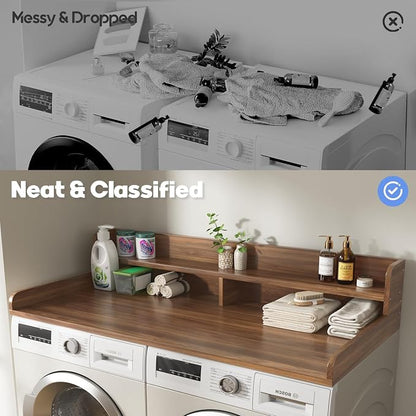 2-Tier Washer and Dryer Countertop, 2.75" H Guard, Large Space Laundry Topper - Image 3