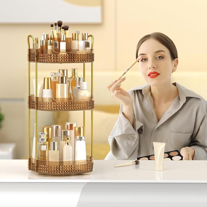 Rotating Makeup Organizer for Vanity 3 Tier, Perfume Organizer - Image 3