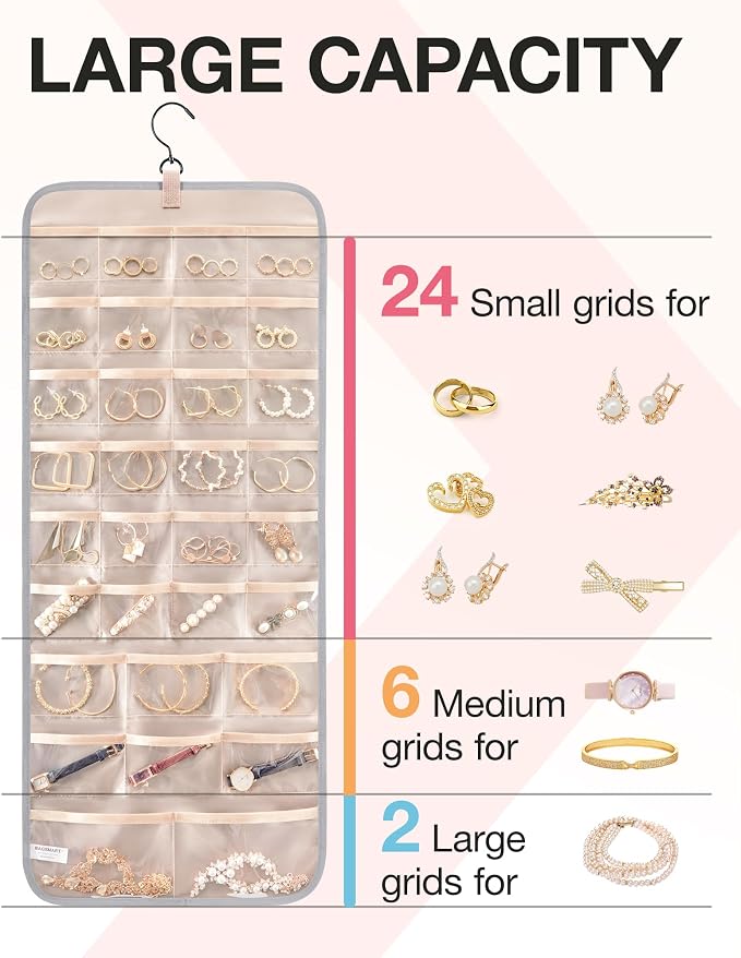 BAGSMART Hanging Jewelry Organizer Storage Roll - Image 3