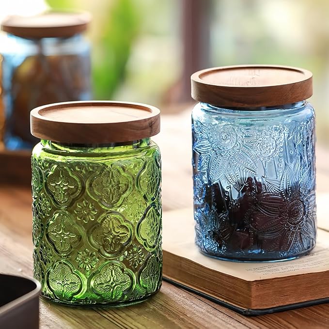 Set of 2 Vintage Glass Jars, Coffee Beans, Pet Food, Laundry Detergent - Image 4