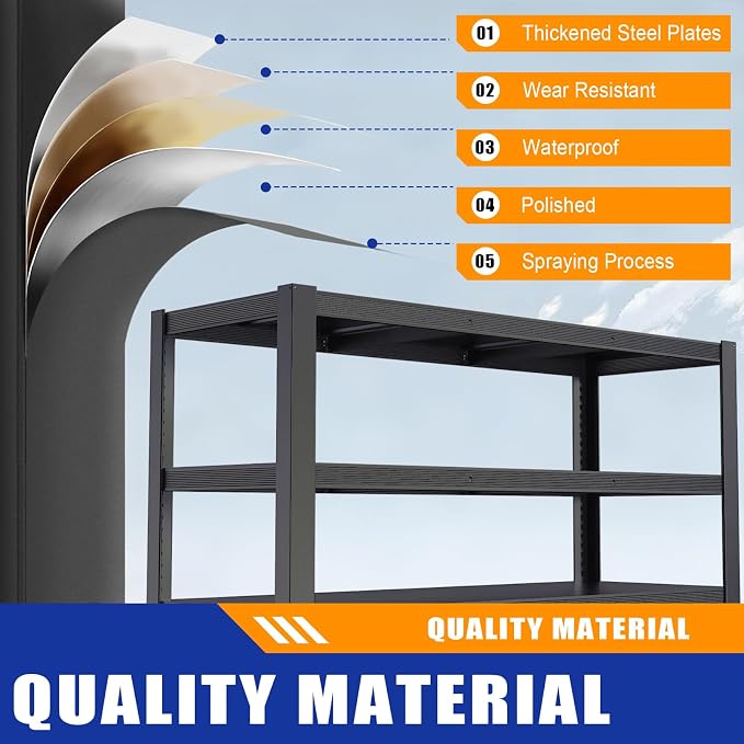84''H Garage Shelving Heavy Duty, 3050LBS Storage Shelves, Adjustable Metal - Image 5