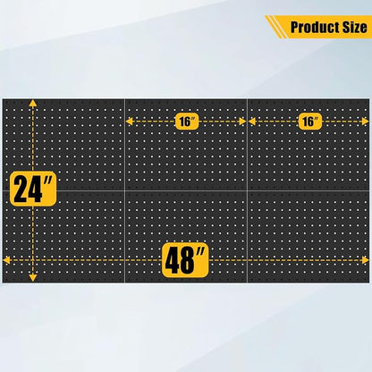 PBHEPJ 6 Pcs Metal Pegboard Panels, Heavy Duty Peg Boards - Image 3