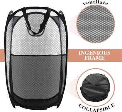 Collapsible Pop Up Laundry Hamper, Extra Large Mesh Foldable Laundry Basket Bag - Image 4
