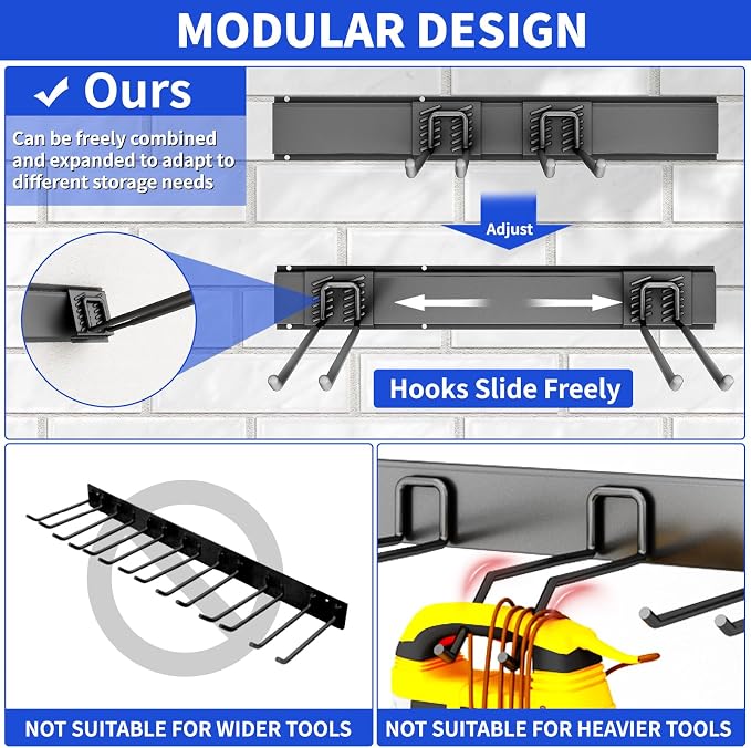 Garage Tool Organizer Wall Mount, 48inch Heavy Duty Garden Tool organizer - Image 3