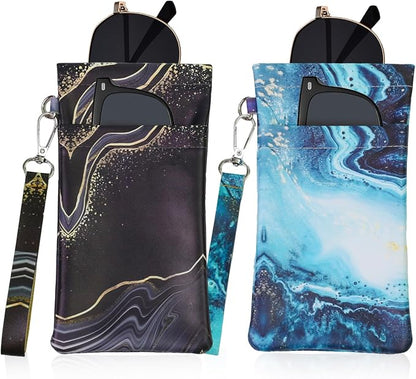 Double Eyeglass Case Soft Dual Glasses Case by FLYINGMAGE