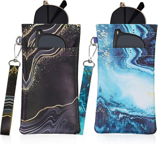 Double Eyeglass Case Soft Dual Glasses Case by FLYINGMAGE