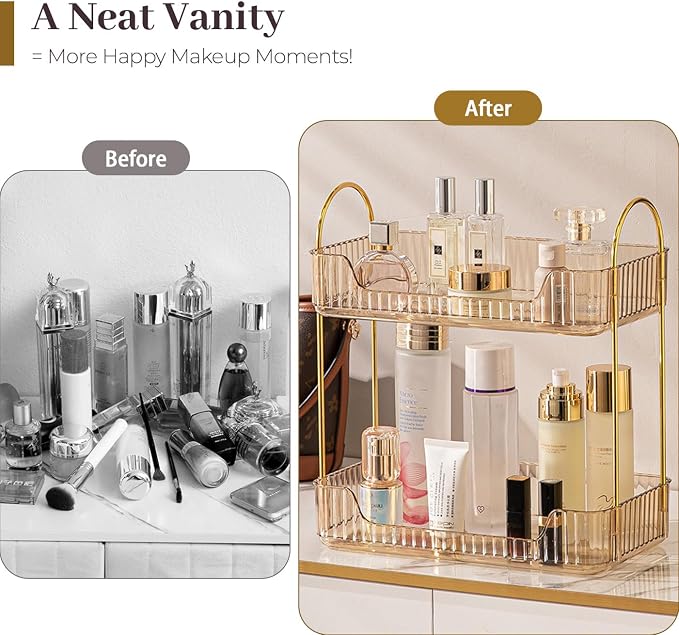 Aveniee Bathroom Counter Organizer, 2 Tier Perfume Skin Care Countertop Storage - Image 5