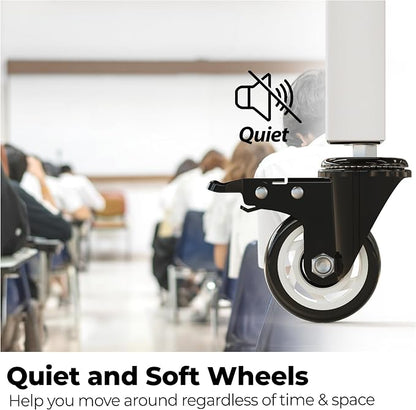 HOMEDANT House White 5-Tier Metal Boltless Rolling Cart Shelf Rack Casters - Image 5