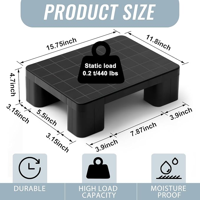 2 Pcs Plastic Pallet for Basement Storage Easy Stack Lightweight Floor Pallet - Image 2