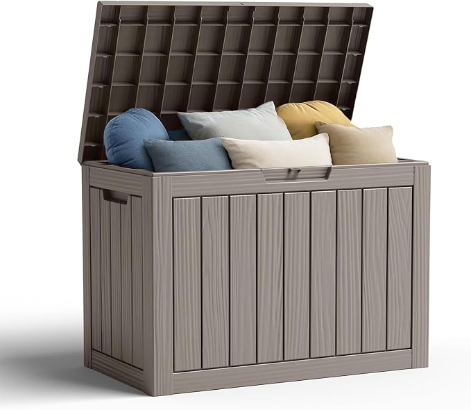 45 Gallon Waterproof Resin Deck Box, UV Resistant Outdoor Storage by KFY