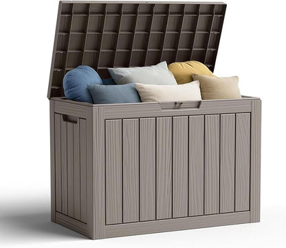 45 Gallon Waterproof Resin Deck Box, UV Resistant Outdoor Storage by KFY